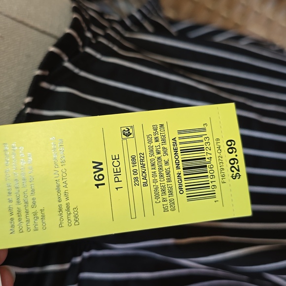 All In Motion Blk/Wht Tankini Top 16W - Picture 7 of 8